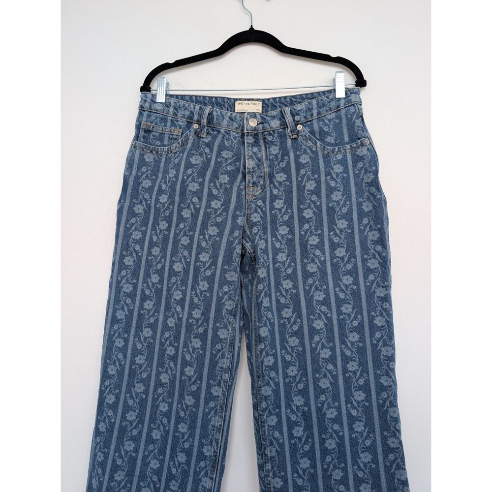 We the Free FP Tennessee Low Rise Boyfriend Jeans Sz 29 Faded Floral Stripe - Picture 10 of 16